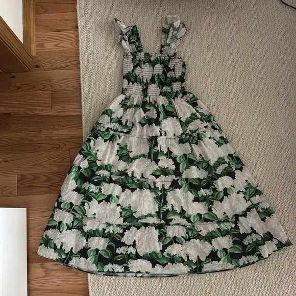 green emerald velvet dress In Her Own World Blue Hydrangea Floral Print Cotton Mini Dress